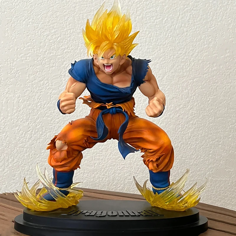 

17cm Dragon Ball Anime Figurine GK Super Saiyan Son Goku Action Figures A Burst of Gas PVC Collection Model Perimeter Toy