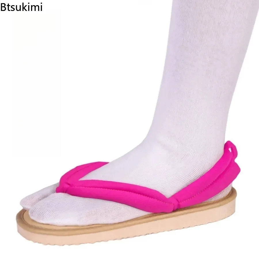 Large Size Japanese Anime Cosplay Shoes Clogs Sandals Flip Flops with Shoe Kimono Flip-flops Geta Slippers Halloween Performance