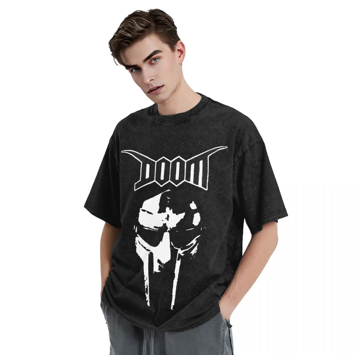 Camisetas impressas Mf Doom Madlib para homens e mulheres, camisetas High Street, tops lavados, streetwear novidade, 2