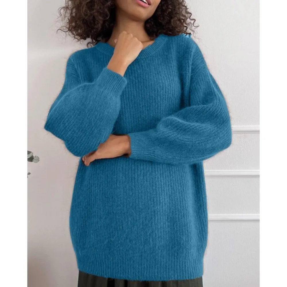 Mode Nachahmung Nerz Pullover Für frauen Herbst Und Winter Neue Stil Faul Lose Weiche Strickte Weibliche Vielseitig Tops 2025