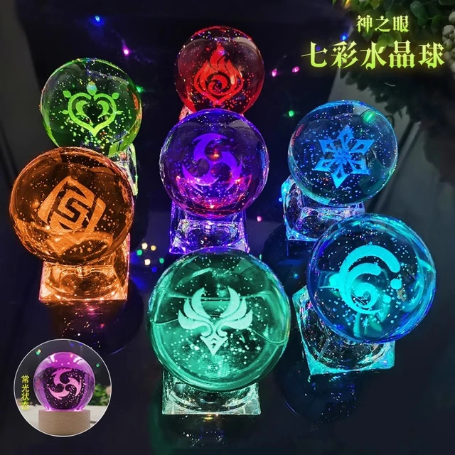 14 Style Genshin Impact God Of Version LED Crystal Ball Cosplay 