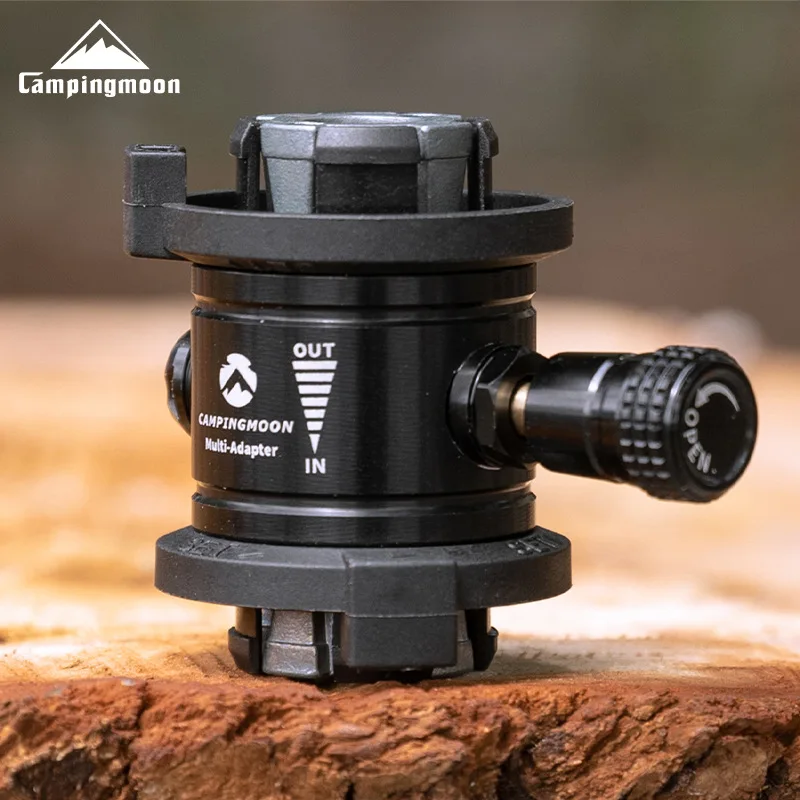 Cassette Gas Canister Refill Valve with Pressure Relief, Butane Adapter for Outdoor Camping Stove, Black