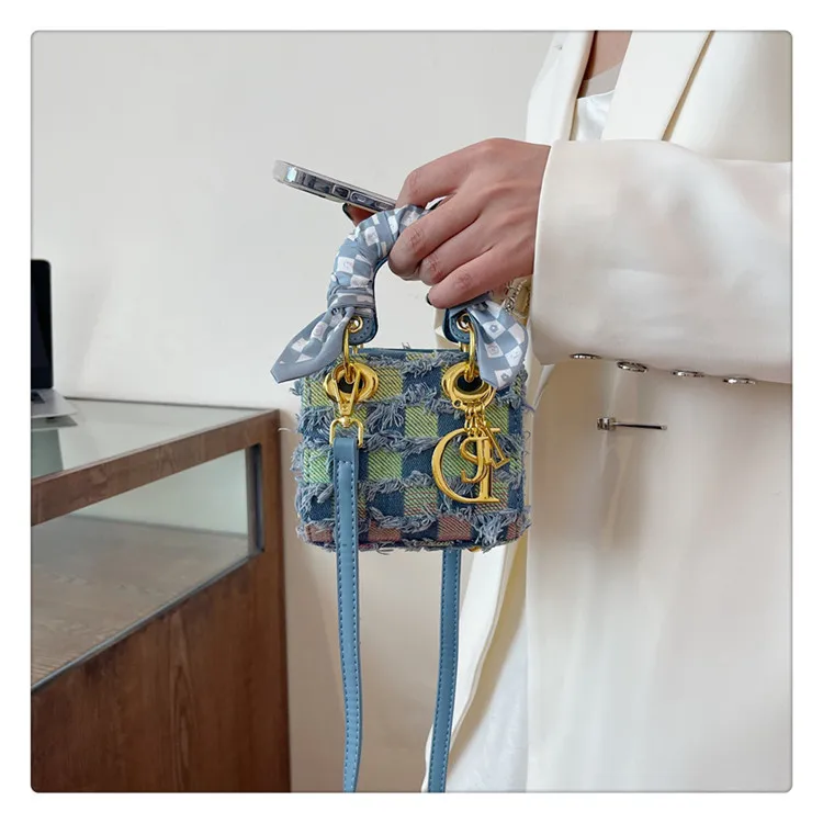 

2025 Denim Dior Bag - Stylish Crossbody/Shoulder Purse with Chain Strap