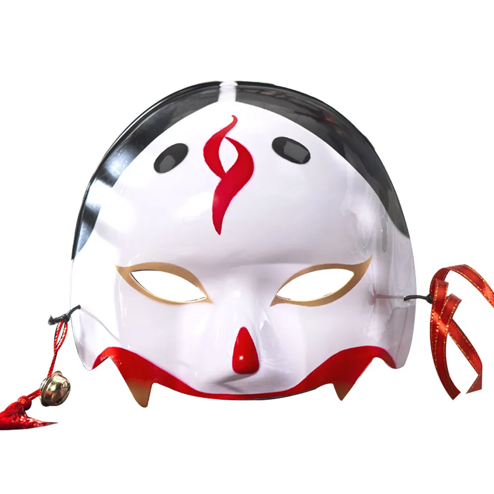 Half Face COS Ancient Style Red Makeup Awakening Headwear Gesichtsmaske Japanische Fuchs-Halloween-Maske