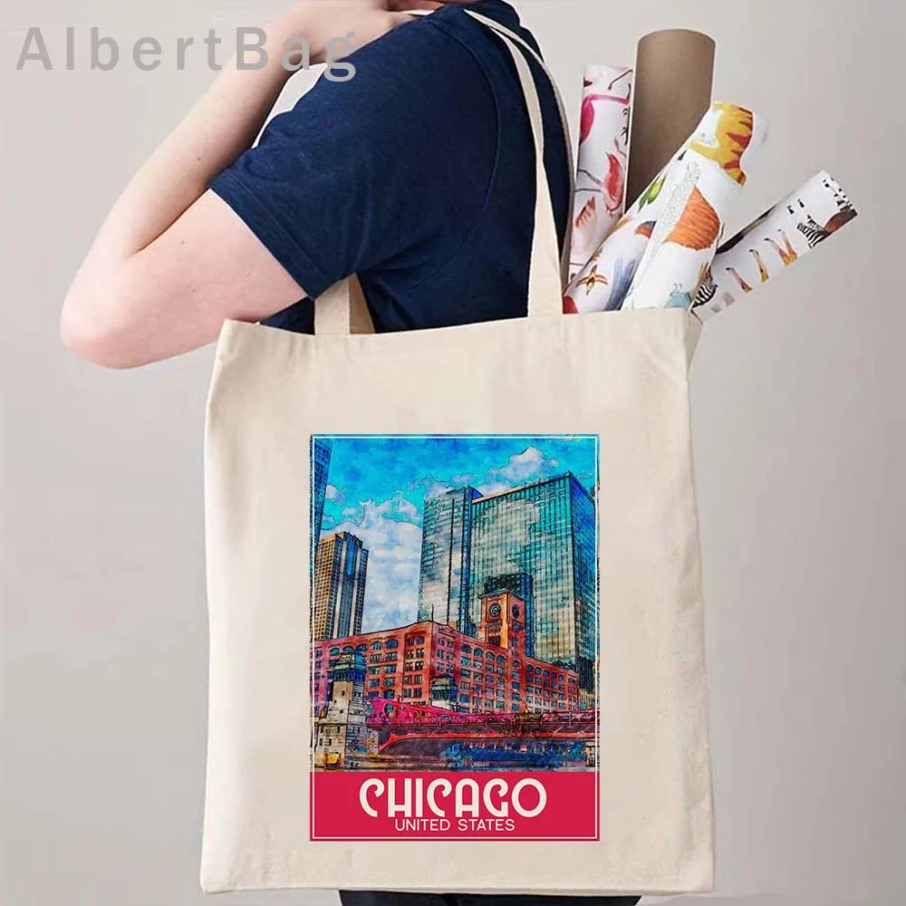 Chicago Ghent Havana Helsinki Innsbruck London Lisbon Lublin Madrid Metz Milan Miami Monaco Naples Ink Painting Tote Bag Handbag