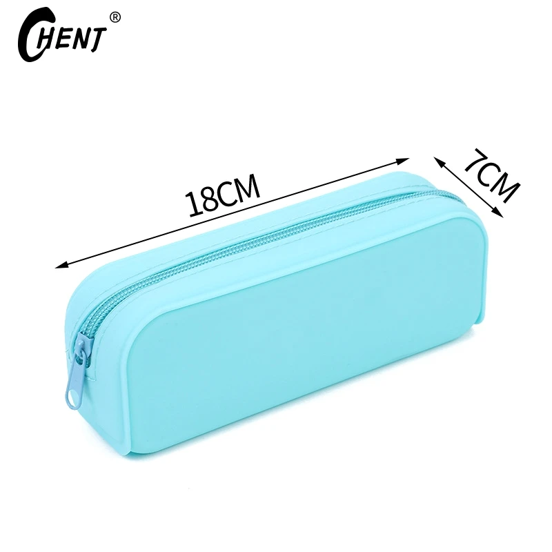 Imagem -05 - Moda Silicone Pencil Case Grande Capacidade Doce Colorido Papelaria Criativa e Minimalista Caneta Estudante