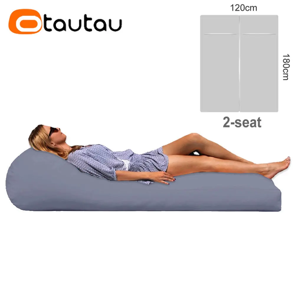 Otautau 2-zits Outdoor Zitzak Poef Hoes Zonder Vulmiddel Waterdicht Strandtuinkamp Chaise Lounge Slaapbank Zwembad Bladerzak