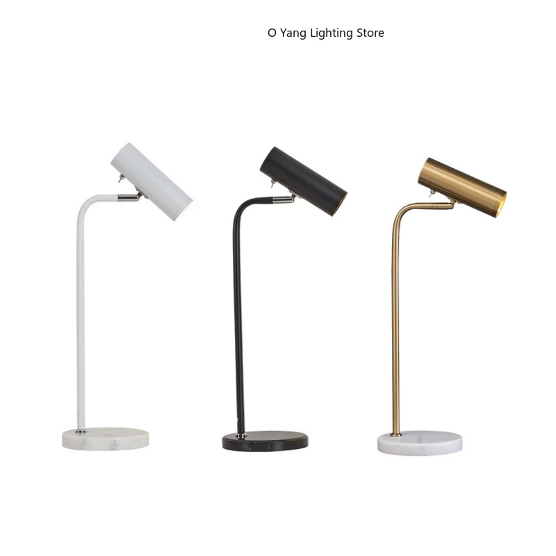 السرير غرفة نوم غرفة المعيشة مصباح الدراسة الشمال الحد الأدنى القراءة مصباح طاولة رخامية للمنزل مكتب الإعداد ضوء ثلاثي الألوان