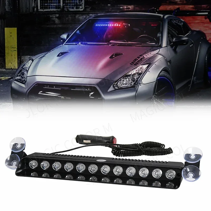 12 LED Waterproof Car Accessories Car Strobe Lights Emergency Car Flash Parking Signal Warning Lamp Windshield  Multi Color 12V