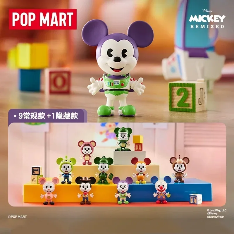 

POP MART Disney Mickey REMIXED Mickey Meets PIXAR Series слепая коробка Guess Bag оригинальные игрушки целебные фигурки подарок на фестиваль девушки