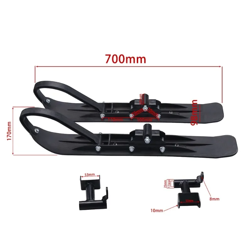 ATV-Schlitten-Motorrad-Skiset, geeignet für ATV Kart UTV Geländewagen, Allrad-modifiziertes Skateboard-Zubehör