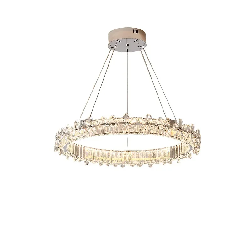 

Light luxury circle crystal bedroom chandelier post-modern French villa master bedroom living room dining room