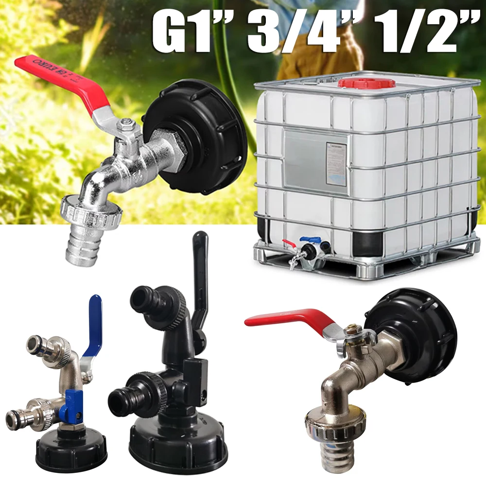 RV Accessories 1Pc 1/2 3/4 Car wash water tank faucet adapter set Ton bucket accessories ibc S60*6 Double outlet faucet