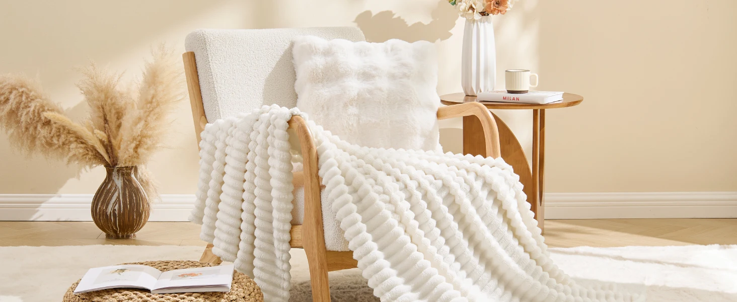 cream fleece blanket
