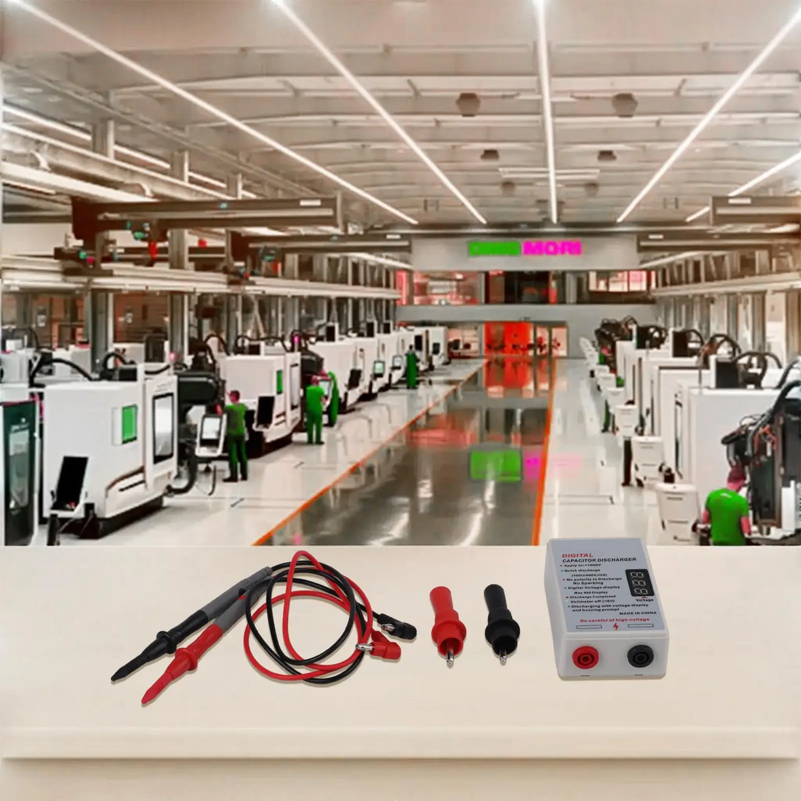 Electrician Voltage Tool 1000V Discharger Electrical Maintenance ABS Material Discharge Probes Included For Capacitor Testing