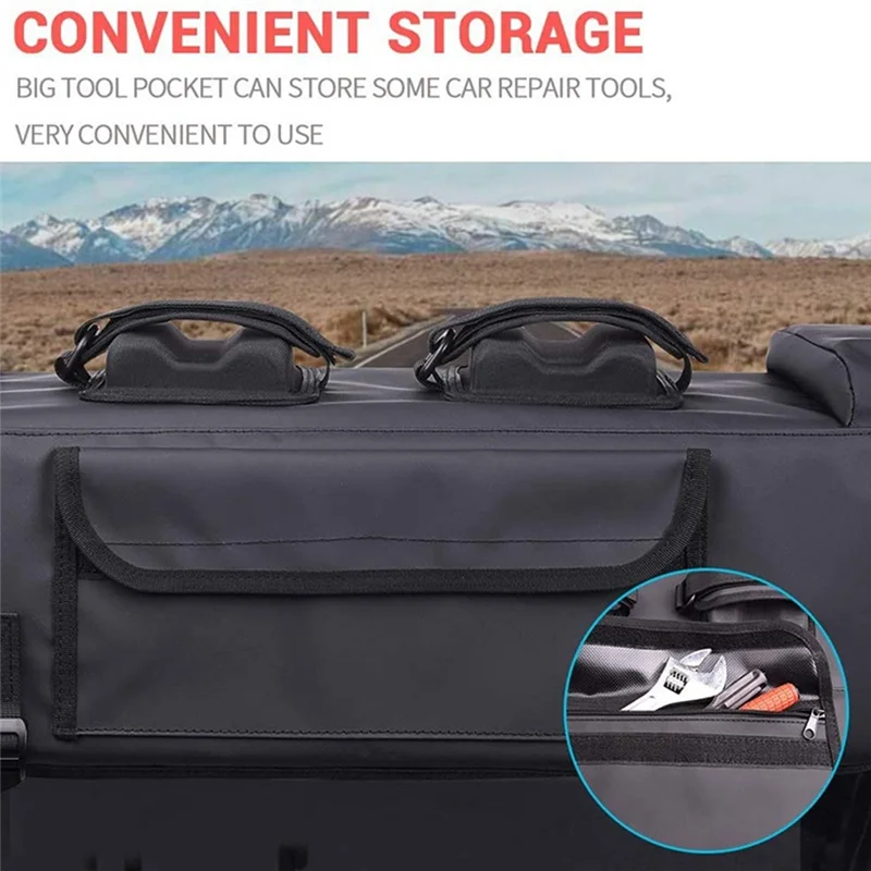 

A69P-Tailgate Pad Shuttle Pad For Pickup Truck - Tailgate Protection Pad Transports 2 Bikes With Bike Straps Tool Pocket