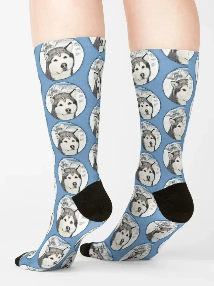 Alaskan Malamute Socks sports stockings gift designer anti-slip Socks Men Women's