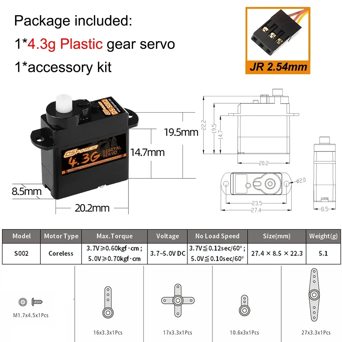 DSPOWER 2g 3,7g 4,3g 5g 6g 8g 9g Kunststoff/Metall Getriebe JR/JST Digital Micro Servo Motor für RC Mini Auto Flugzeug Starrflügel Roboter