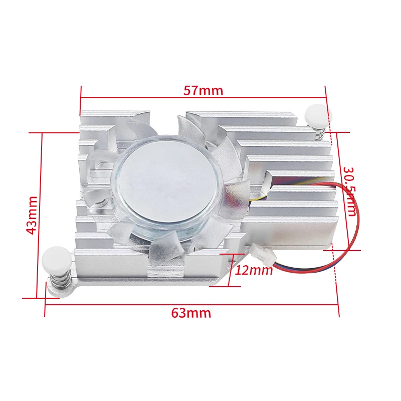 Upgraded CPU Active Cooler for Raspberry Pi 5 Aluminum Fin Design Larger Heat Dissipation Area JST PWM Fan Silicone Heatsink