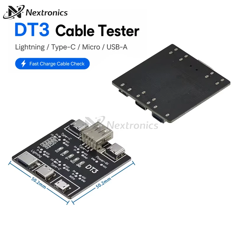 1/3/5PCS DT3 USB Data Cable Tester Board Type-C Micro USB Short Circuit On Off Detection Tool for iOS Android