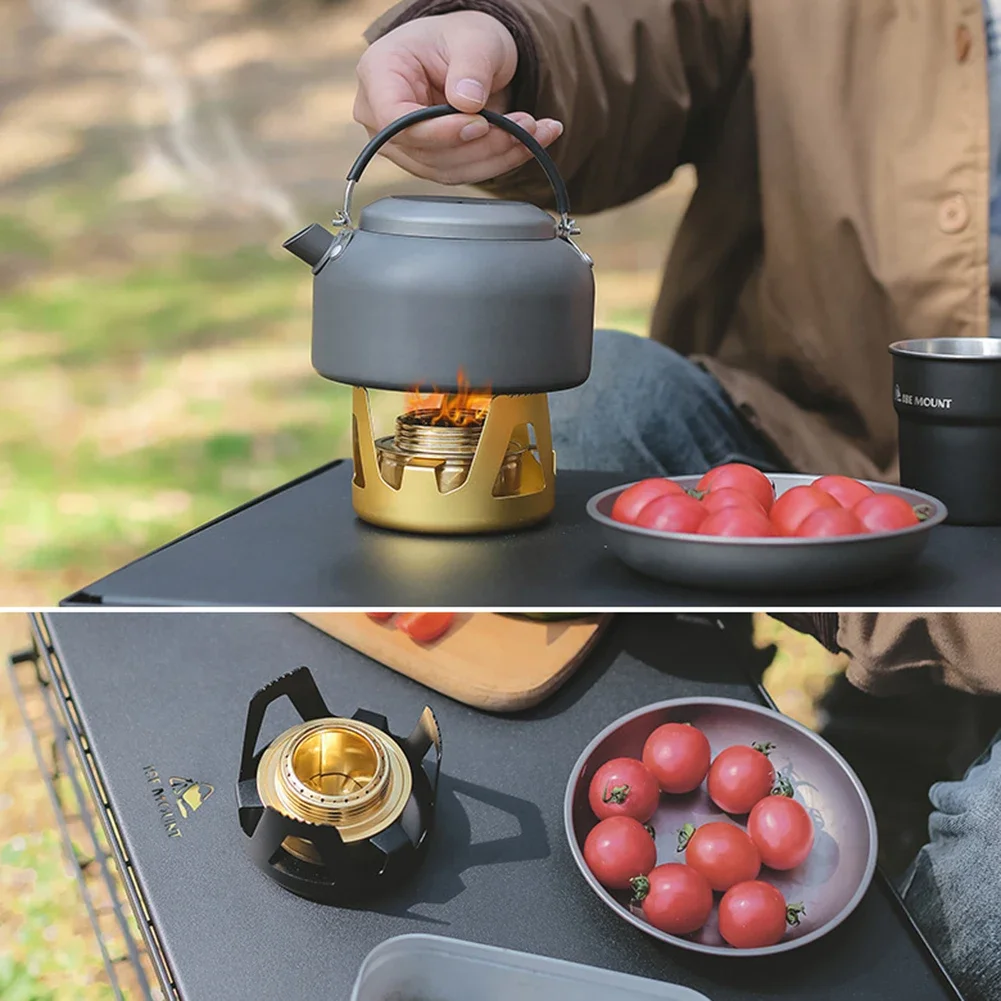 Portable Mini Alcohol Stove Burner Adjustable Firepower Gasoline Stove Aluminum Alloy Bracket Ultralight Brass Camping Stoves view 5