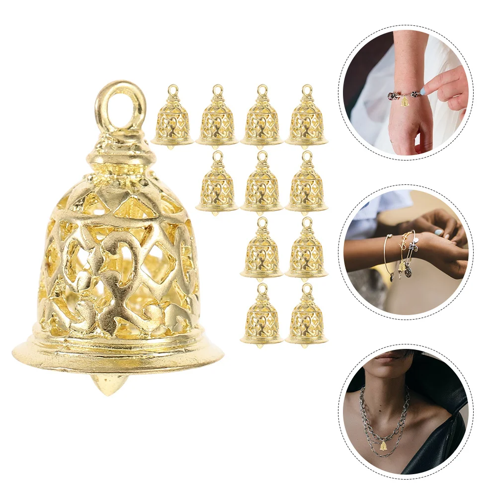 

12 шт., медные маленькие подвески-колокольчики, аксессуары для изготовления ювелирных изделий своими руками, браслет, ожерелье, подвески, подвесные украшения, колокольчик