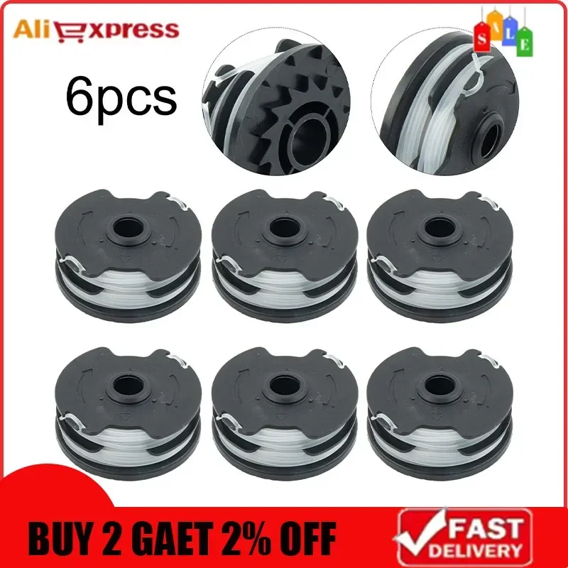 1/6pcs Trimmer Spool Line For Parkside Cordless grass Trimmer  for PRTA 20-Li A1, B2, C3 models outdoor Garden Replacement Part