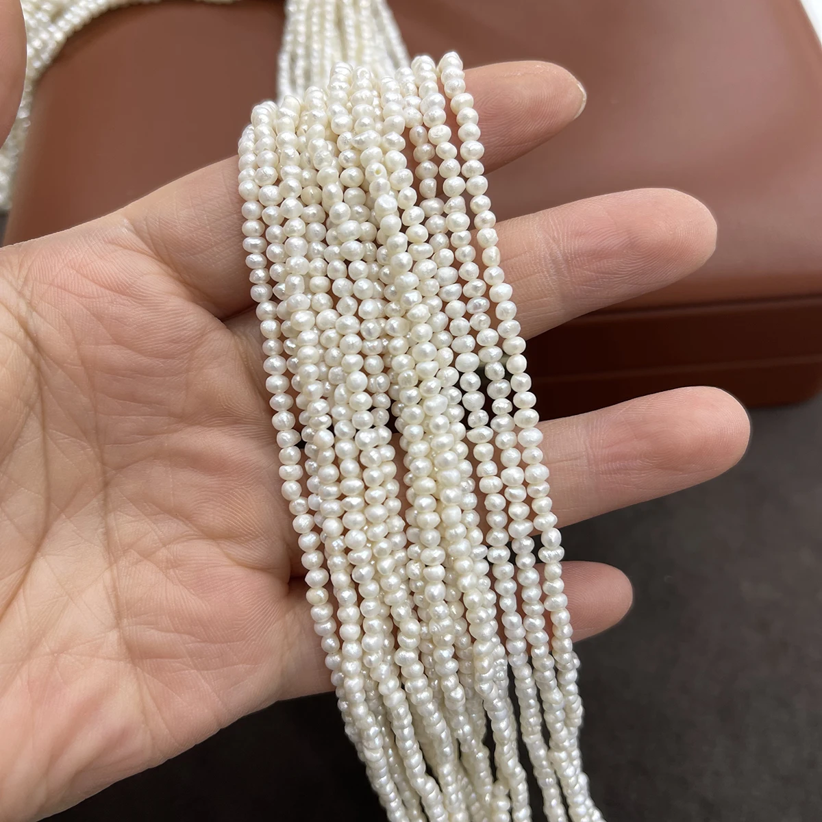 

2–3mm A 100% Natural Freshwater Potato-shaped Pearls 36cm Strand Beads for Jewelry Making DIY Necklaces Bracelets Accessories