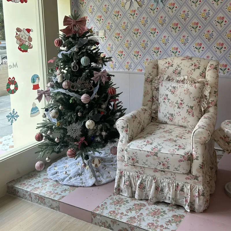 Living Room Single Sofa Armchairs American Vintage Bedroom Leisure Lazy Armchair Sofa Chaise Lounges Recliner Couch Furniture