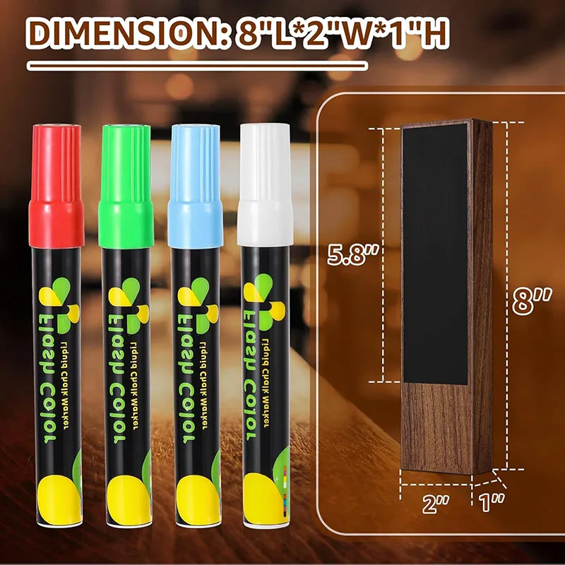 4 PCS Chalkboard Beer Tap Handle,Wooden Keg Tap Handle 3/8''-16 UNC Ebony Faucet Handles for Homebrew Kegerator,Come with Marker