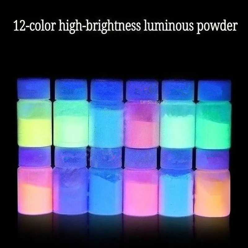 

12 цветов в наборе светящегося порошка, 10 г, ручная работа, сделай сам, смола, литьевая печать, силиконовые резиновые чернила и игрушки для рисования