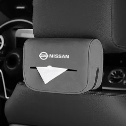 Leather Car Tissue Storage Box Auto Sun Visor Seat Back Hanging Tissue Box Holder For Nissan Qashqai X Juke J10 J11 Trail Tiida