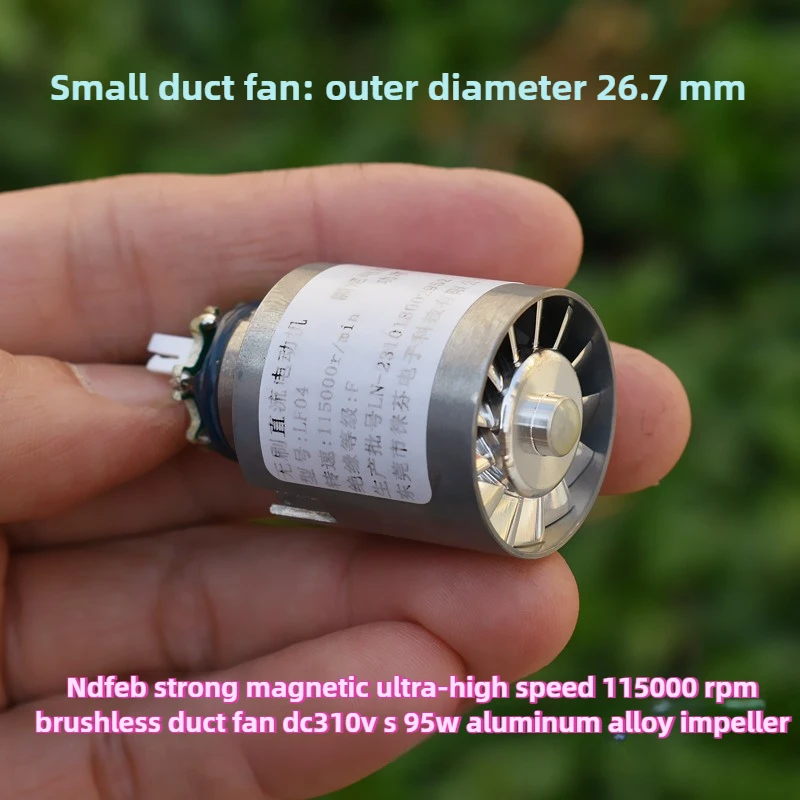 

NdFeB strong magnetic, super high speed 115000 rpm, brushless duct fan DC310V hair dryer motor