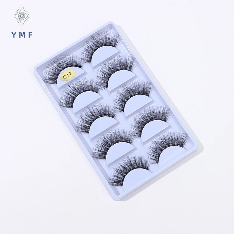 2023 New 5 Pairs Fluffy Eyelashes Thick  Lashes False Eyelashes Dramatic Wispy Flared Eyelash Makeup Eyelash Extension