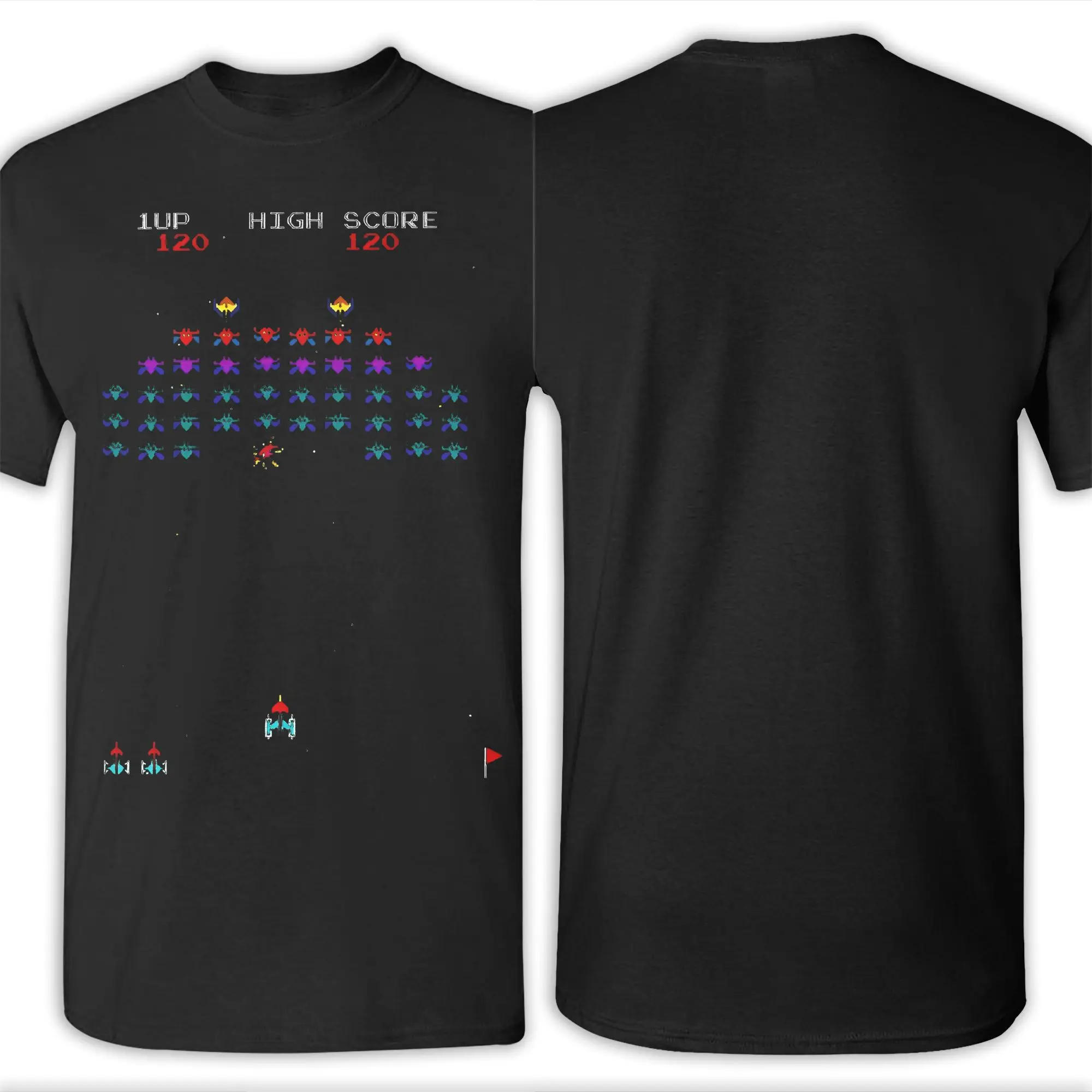 Arcade Galaga game gaming fans  Printed T Shirts for Men Women  100% Cotton  Tee Shirt Clothing