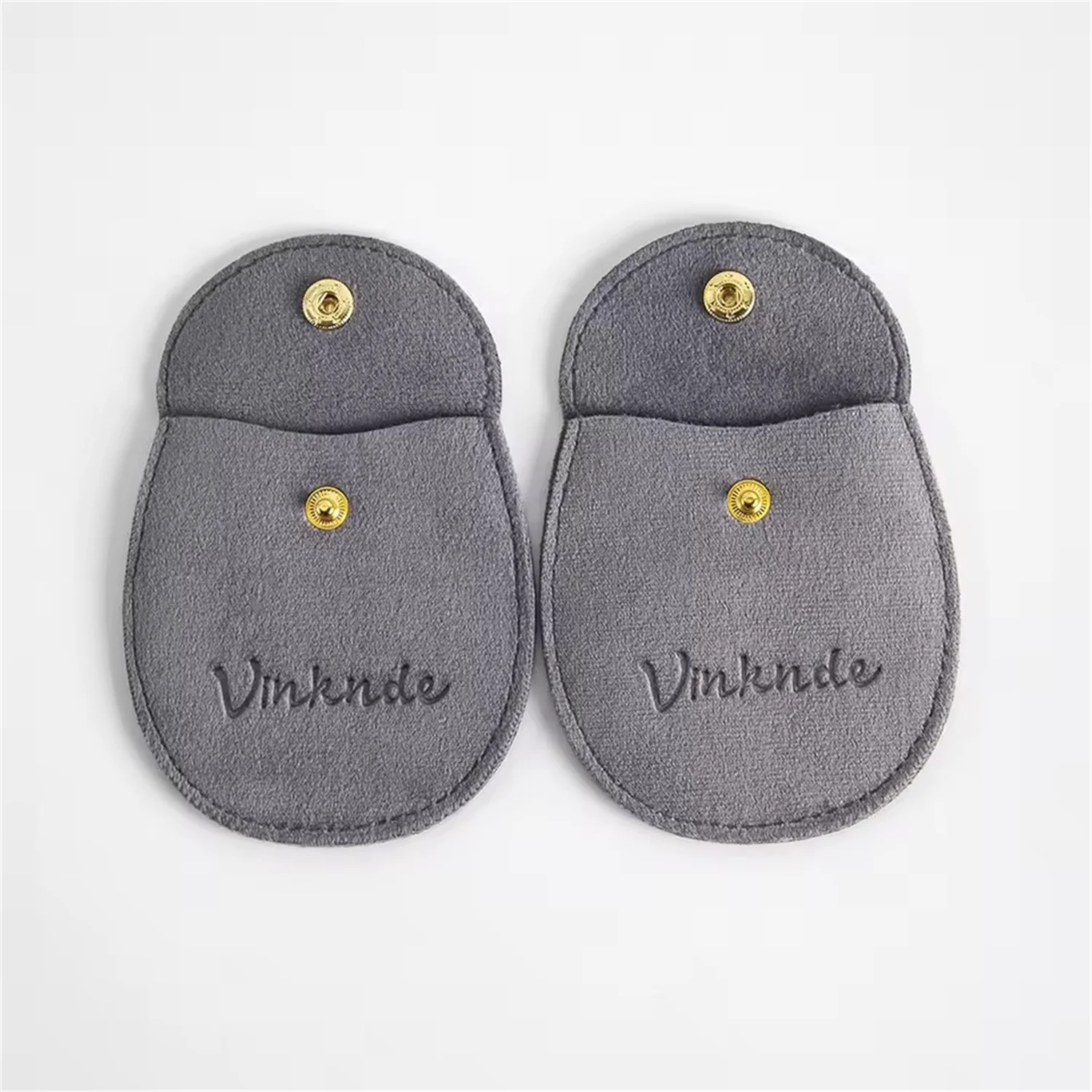 50/100Pcs Velvet Jewelry Pouches with Snap Button Luxury Gift Bag for Necklace Bracelet Packing Personalization Logo Storage Bag