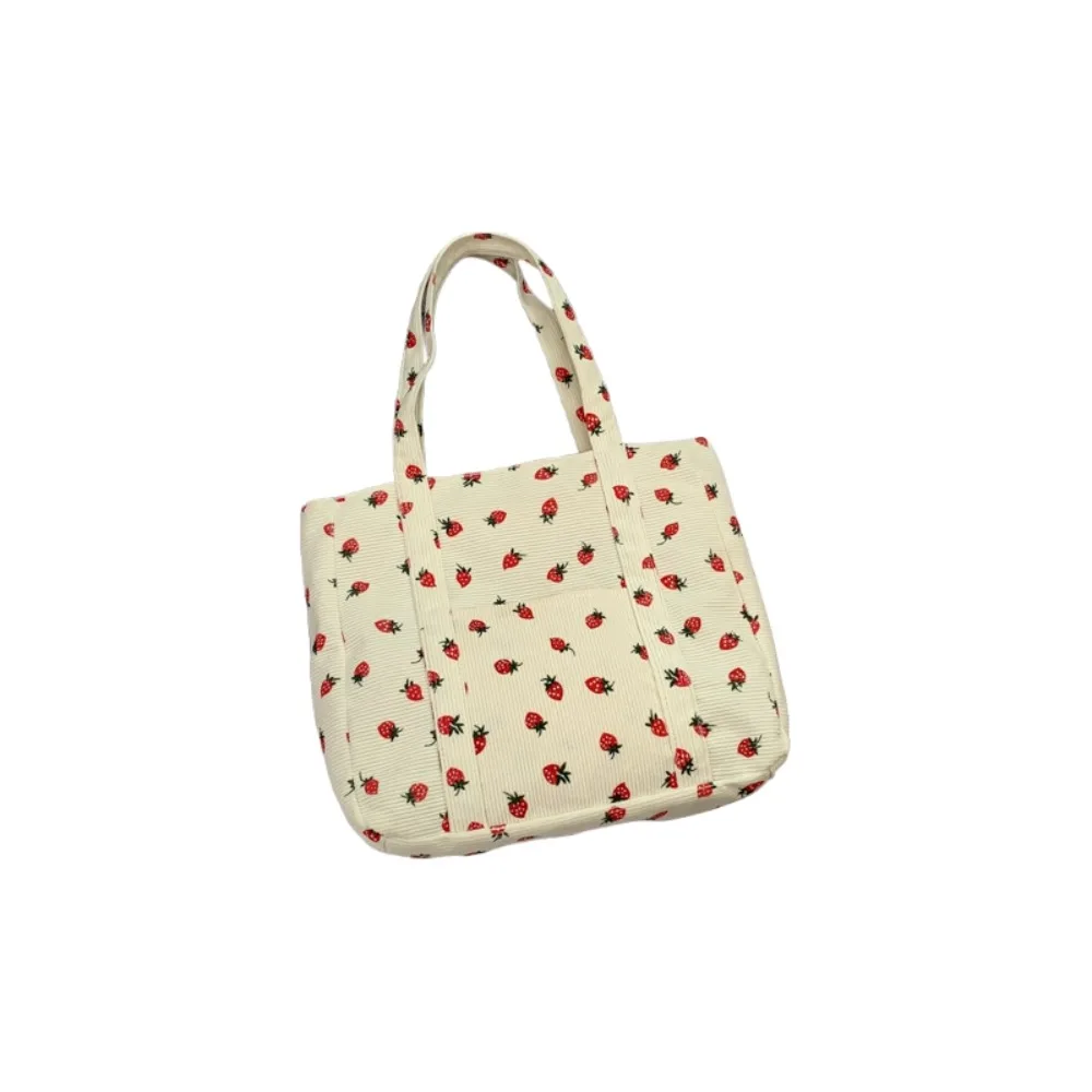 

Strawberry Fruit Strawberry Tote Bag Fashion Korean Style Fruit Shoulder Bag Cloth Large Capacity Fruit Handbag Streetwear