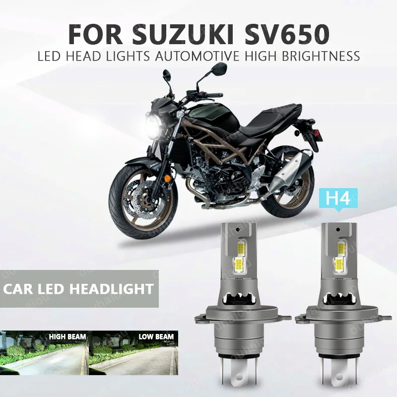 

2PCS For Suzuki SV650 H4 9003 HS1 Motorcycle LED Headlight Bulbs High & Low Beam 12000lm 6000K