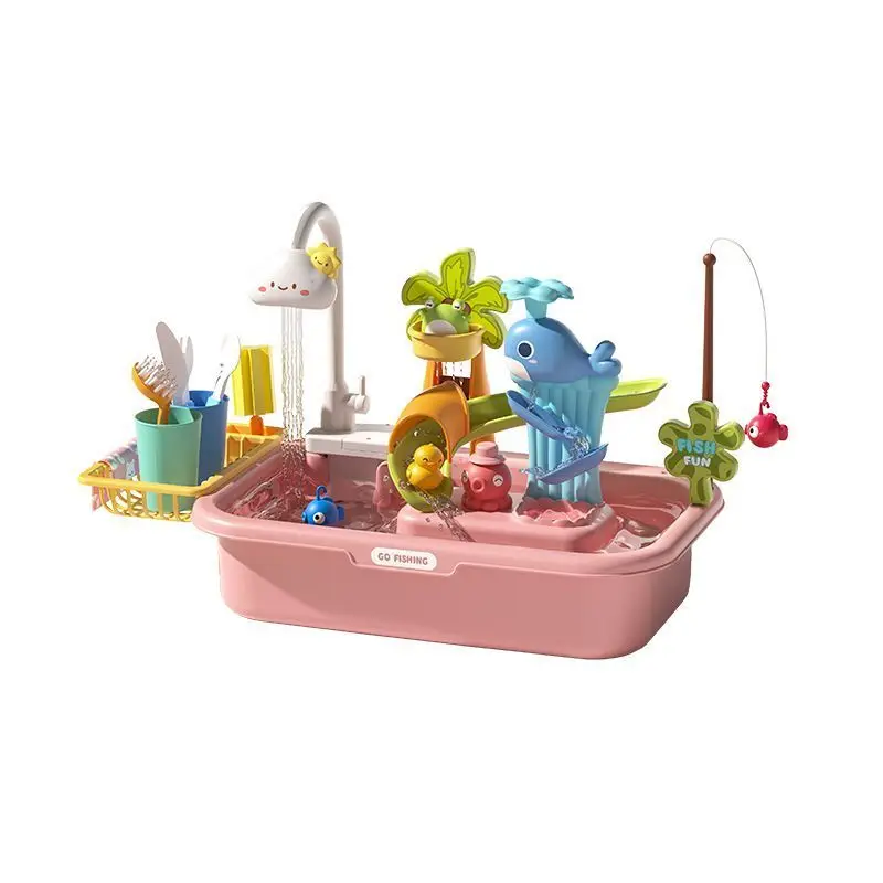 子供食器洗い機サイクル水遊びプール電気キッチンシンクおもちゃごっこ遊び楽しい教育シミュレーションおもちゃ子供のため
