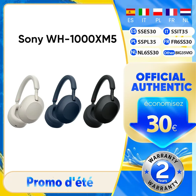 Audífonos Inalámbricos Originales Sony WH-1000XM5 con Cancelación Activa de Rui…