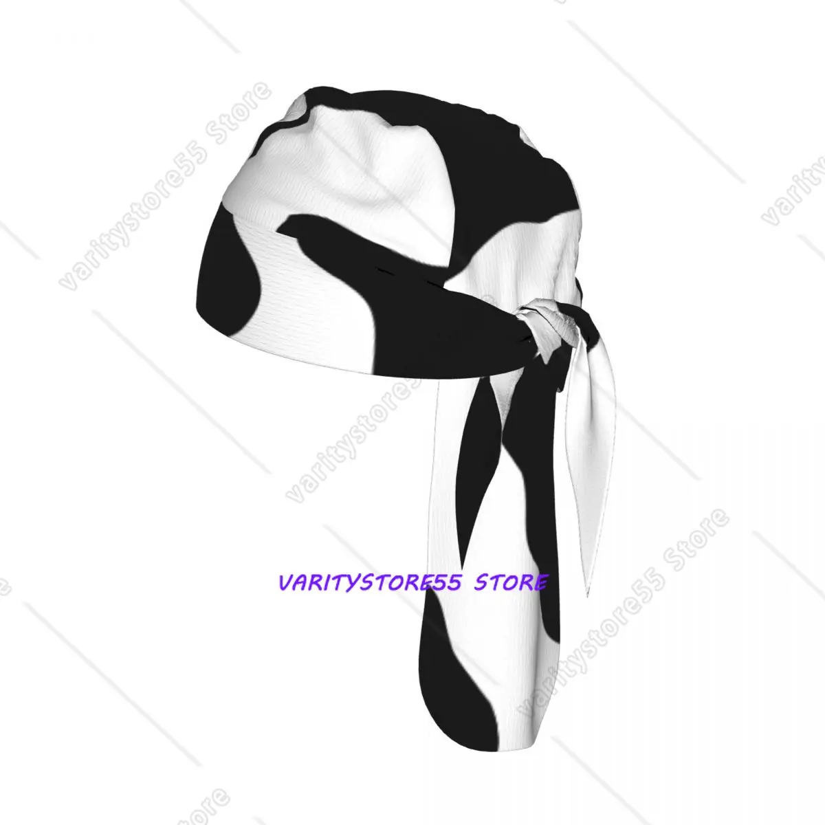 

Bicycle Headband Cap Black And White Cow Pattern Cycling Headscarf Quick-dry Sun-Protective Hat Head Scarf
