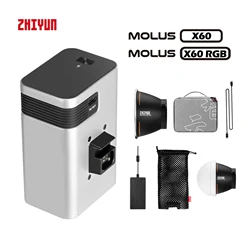 ZHIYUN Silicon Soft ball,Handle Battery,mini Reflector ZY Mount For MOLUS X60 X60RGB LED Light Photography Light Accessories