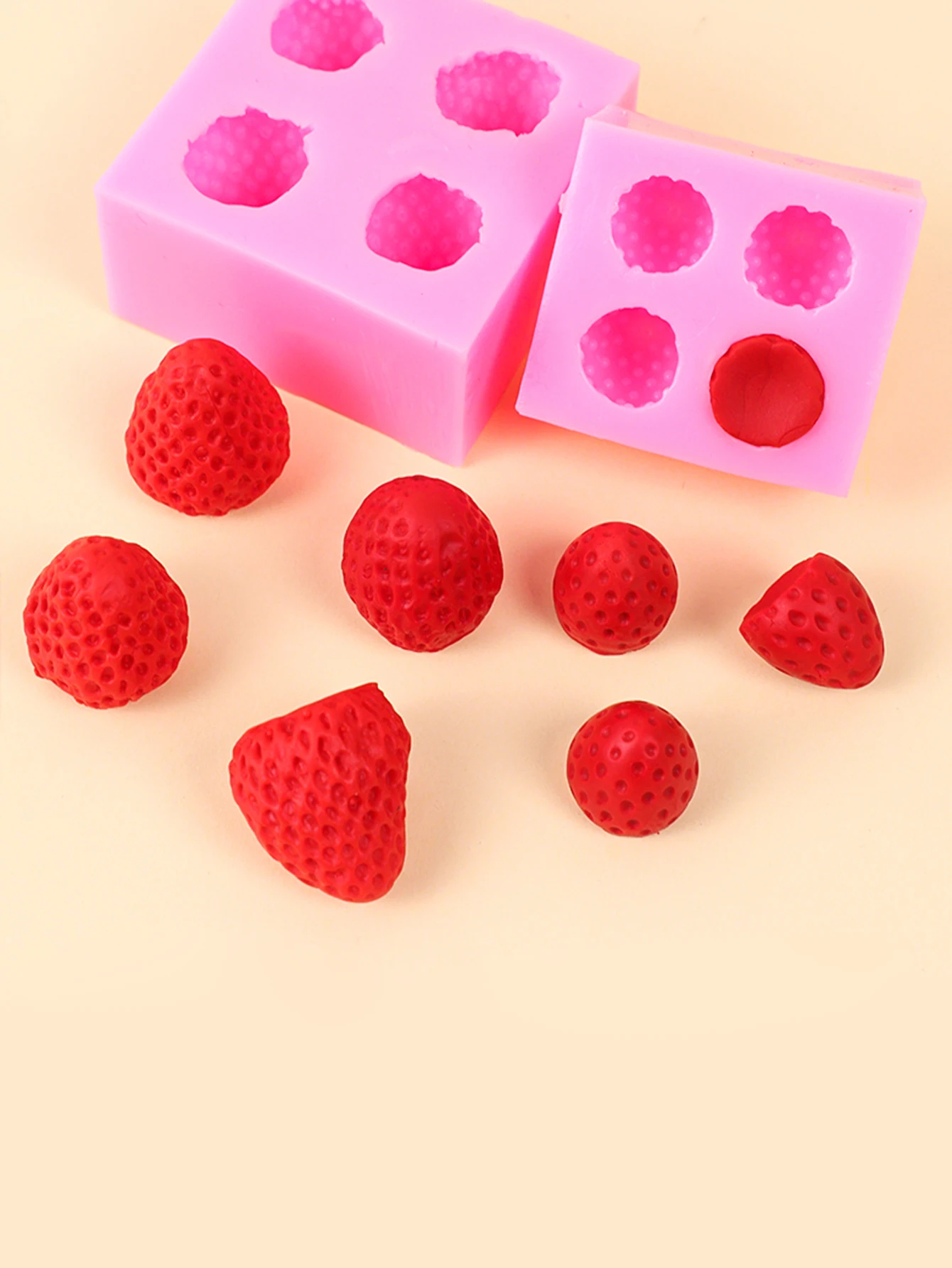 Feiskoo 3D Simulation Strawberry Sugar Craft Silicone Candle Mold Chocolate DIY Fondant Baking Silicone Mold Cake Tools Bakeware