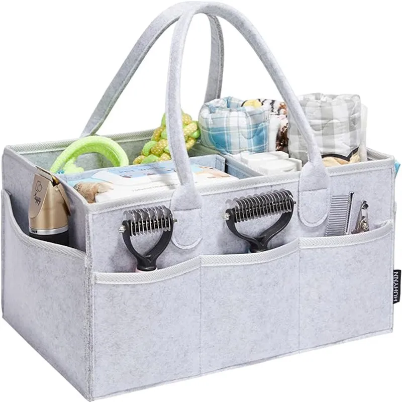 Baby Felt Storage Bag Portable Handbag Large Pocket Multi functional Shopping Bag For Mothers Baby For Pet Storage Travel Bag 가방