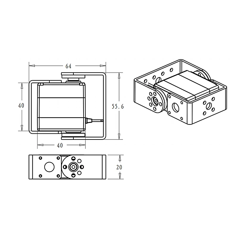 RDS3245 45kg Digital Servo Motor Coreless Dual Axis Metal Gear 180 270 Degree for RC Car Truck Crawler Robot Steering Toy Parts