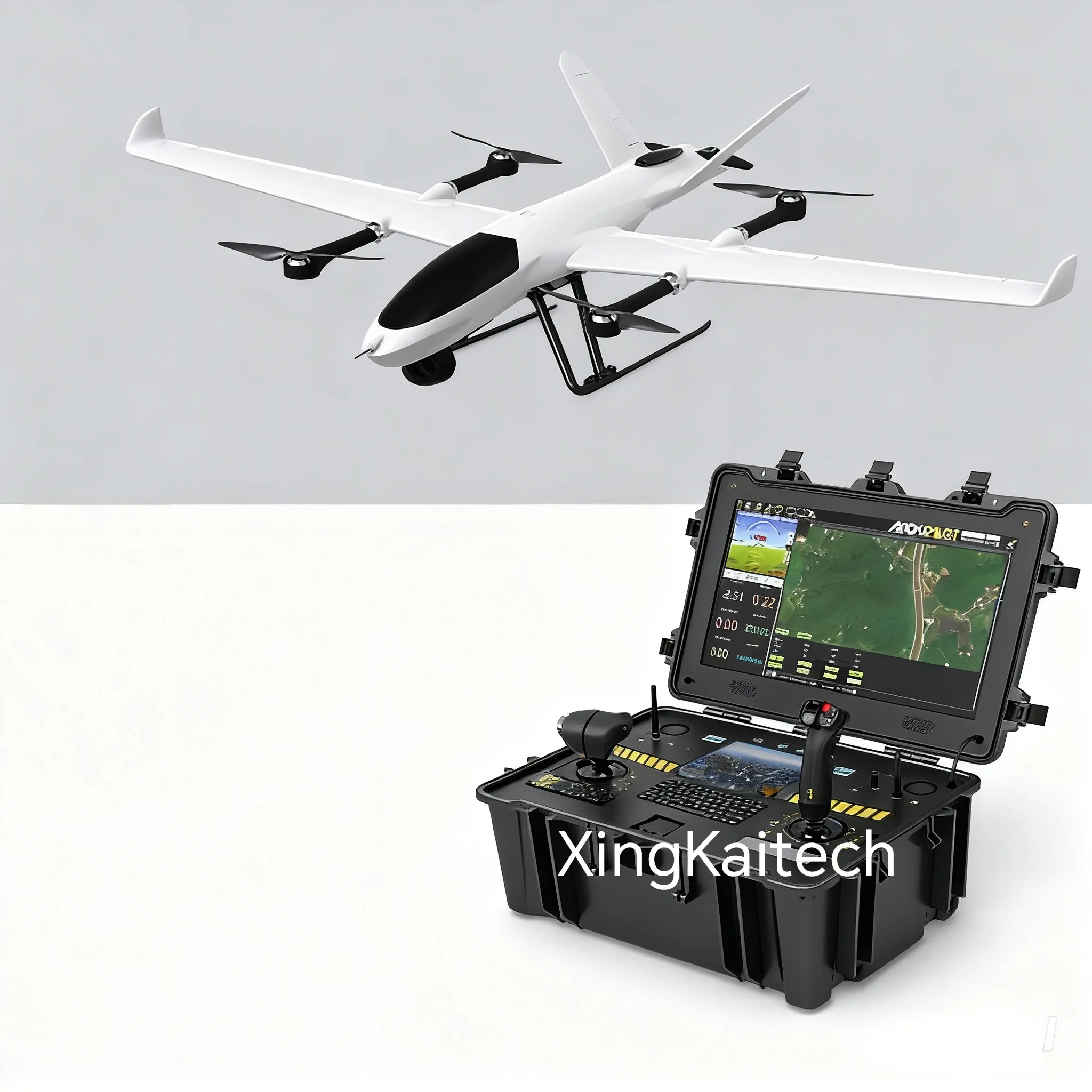 A estação de controle de solo resistente e durável integra tela de exibição HD de grau industrial para controle remoto de carga útil