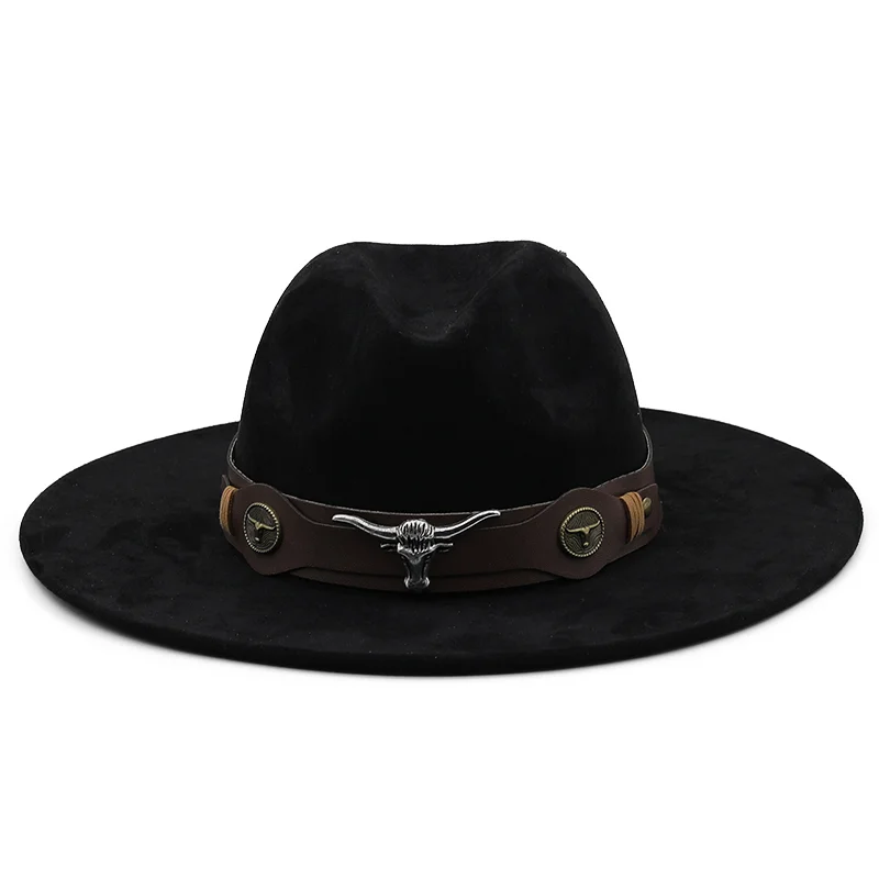 Simple Women's Men's Suede Hollow Western Cowboy Hat With Fashion Belt Gentleman Lady Jazz Cowgirl Toca Sombrero Cap