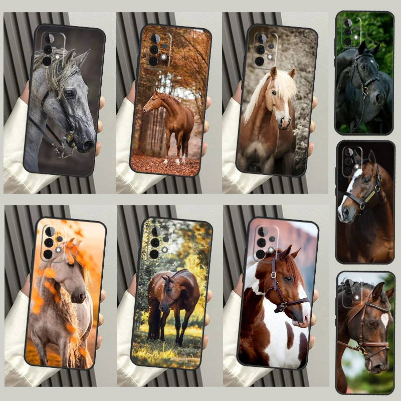 Animal Steed Horse Case For Samsung Galaxy A54 A34 A13 A23 A33 A53 A73 A12 A14 A22 A32 A52 A51 A71 A21S Coque