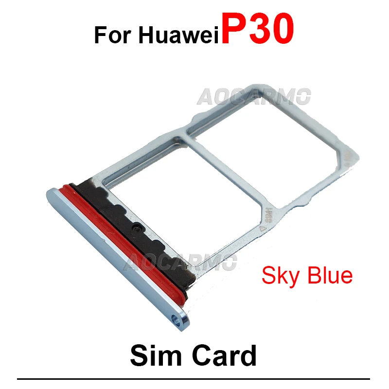 1Pcs For Huawei P30 Lite Pro P30Lite SIM Card Tray Slot Holder P30Pro Replacement Parts Sky Blue