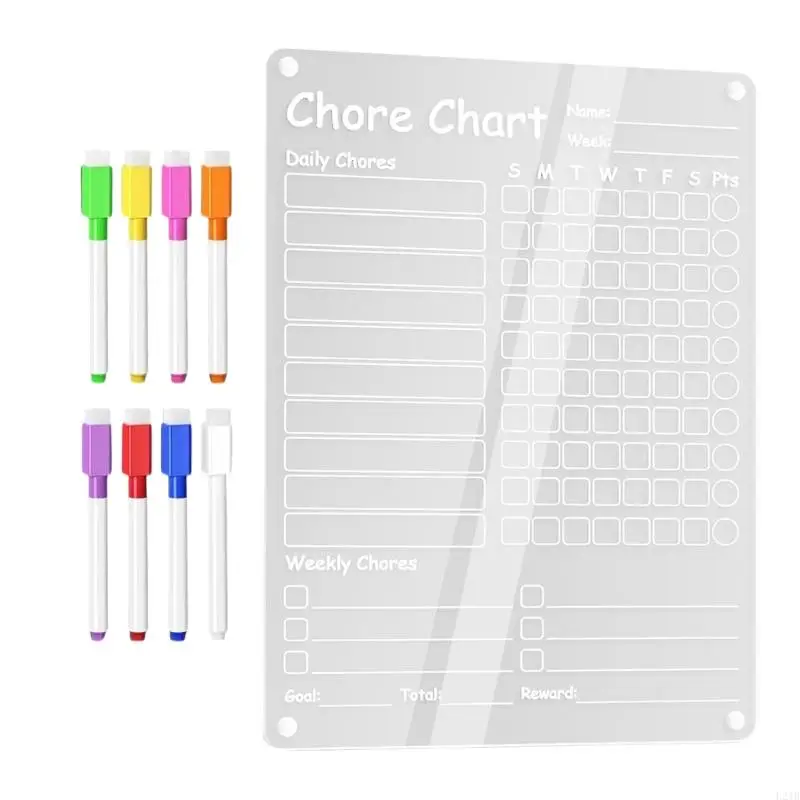 2025 New Clear Acrylic Chore Chart Board for Fridge Reminder 9x12Inch Fridge Calendar Planner For Plan Note